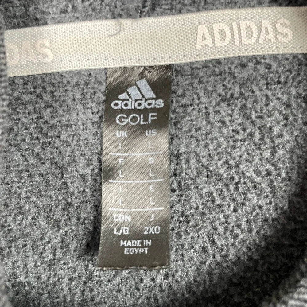 Adidas Golf Hoodie Mens Large Gray Performance Fleece Pullover ADVR0895‎